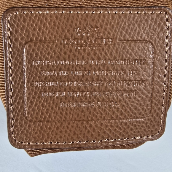 NWOT Coach Brown Signature North/South Crossbody Bag Adjustable Strap Zip Close - Picture 10 of 13